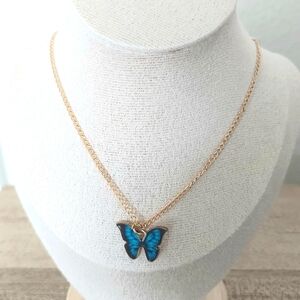 🦋 Blue Butterfly Necklace
